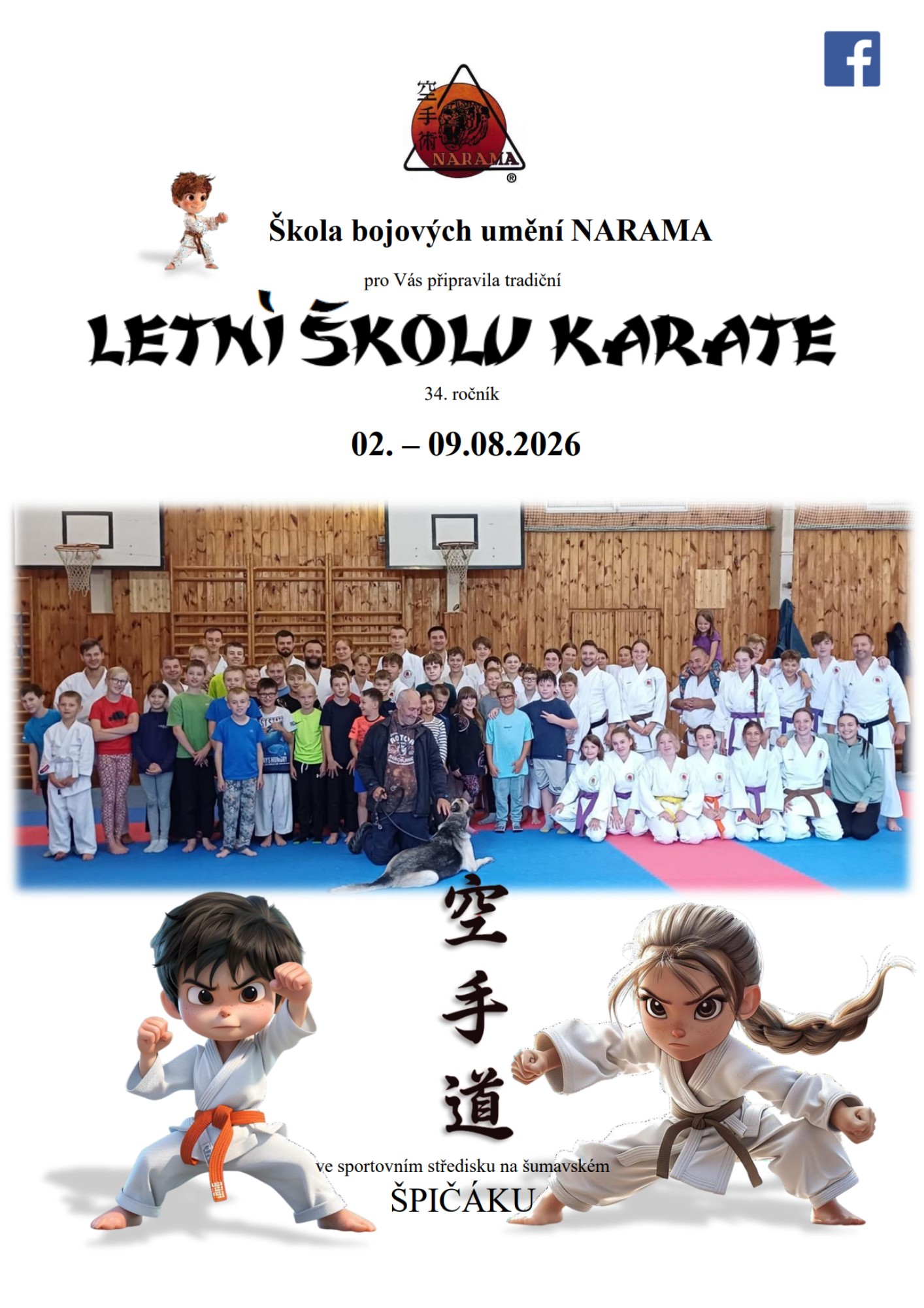 Letní škola karate 2.8.-9.8.2026